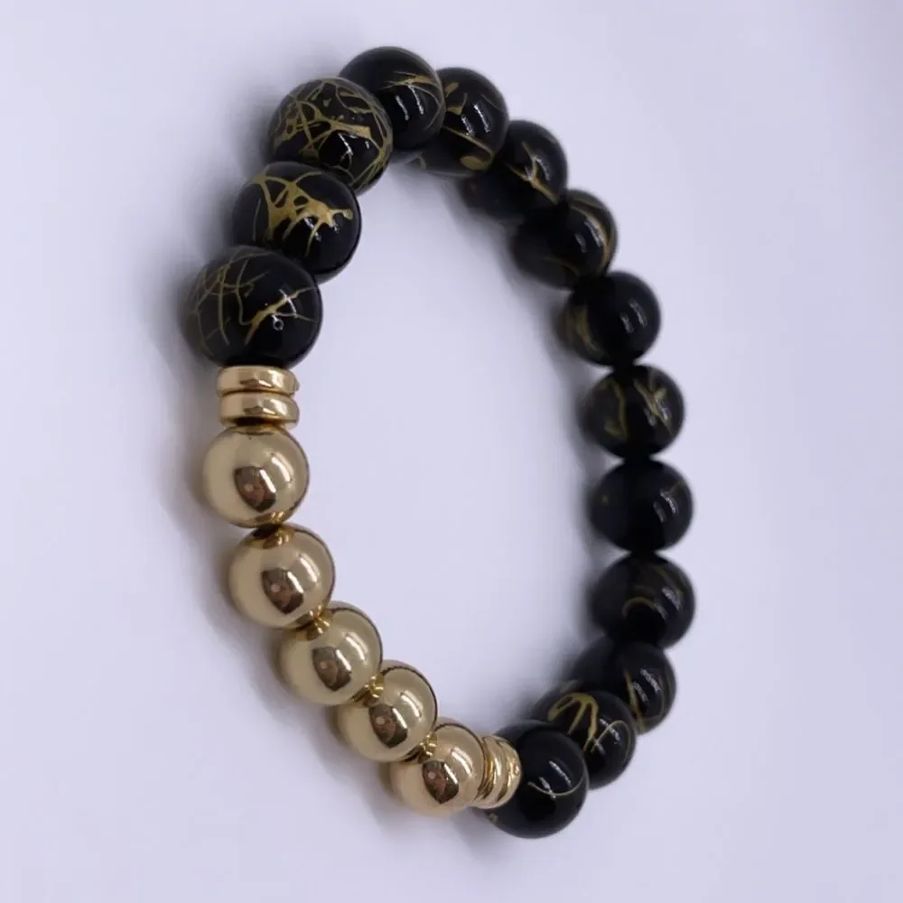 NWT Wool + Pepper Co. Mens B&G Beaded Bracelet